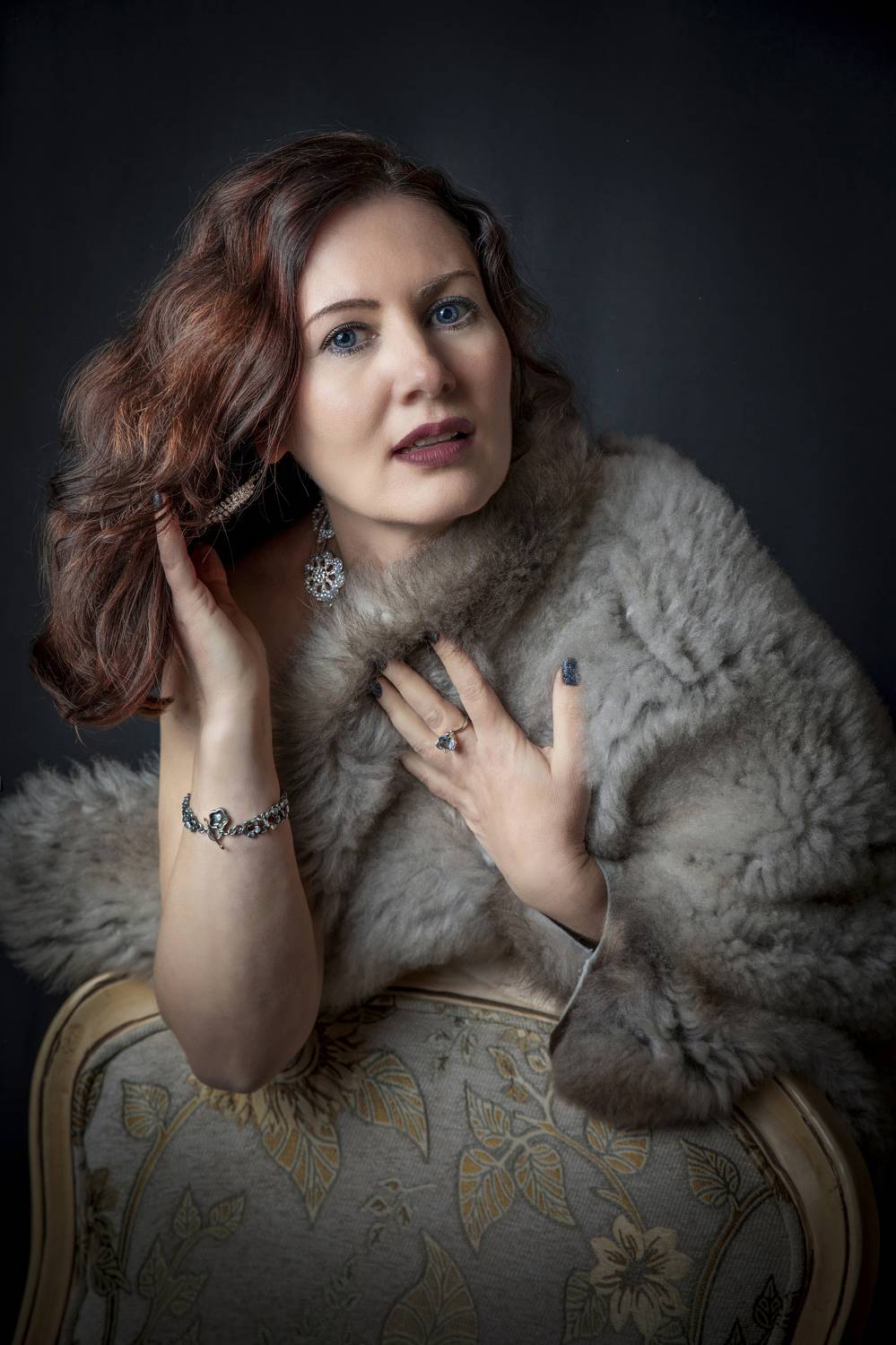 ретро, женщина, серьги, мех, лицо, Горбачева Маментьева Татьяна