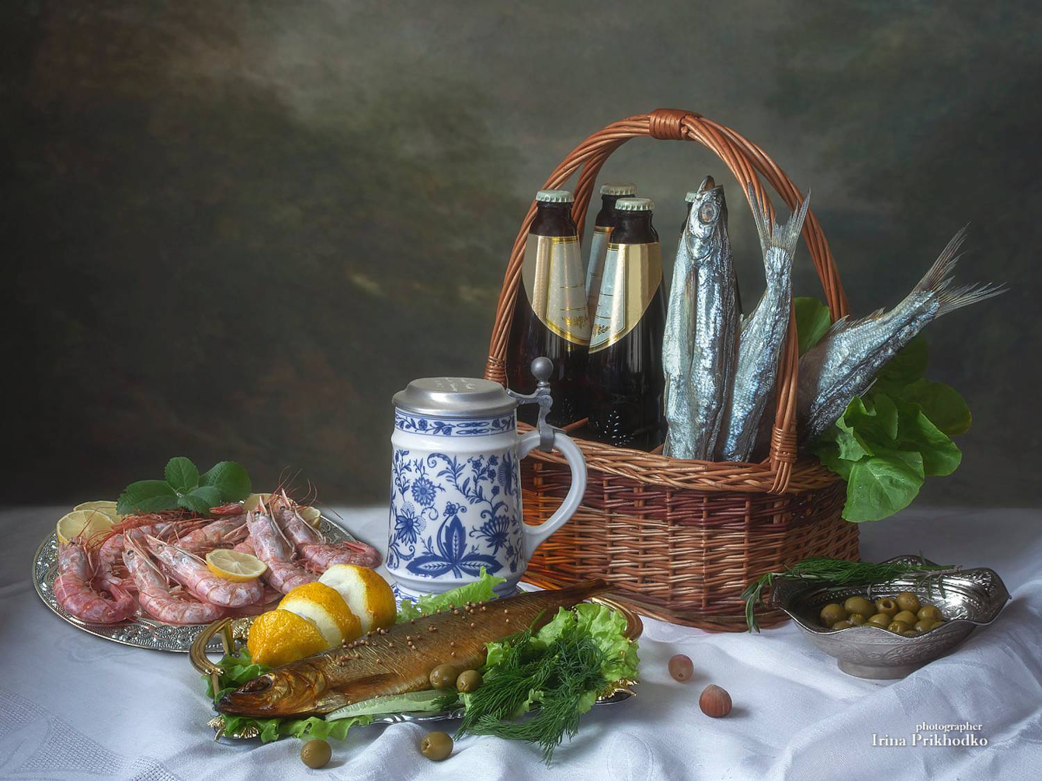 натюрморт, еда, напитки, морепродукты, пиво, рыба, Приходько Ирина