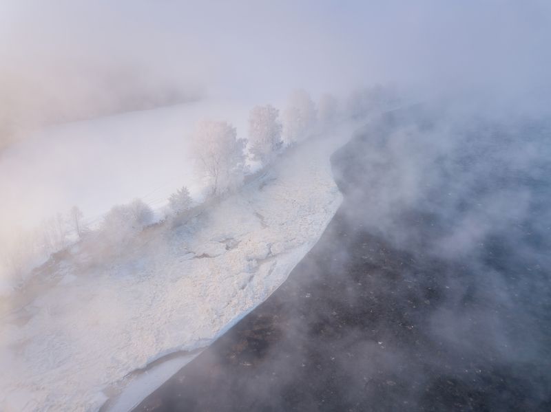 псков, пейзаж, Над туманом фото превью