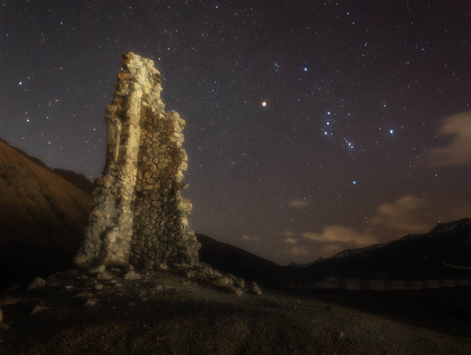 орион, горы, космос, астропейзаж, кавказ, Марголин Алексей