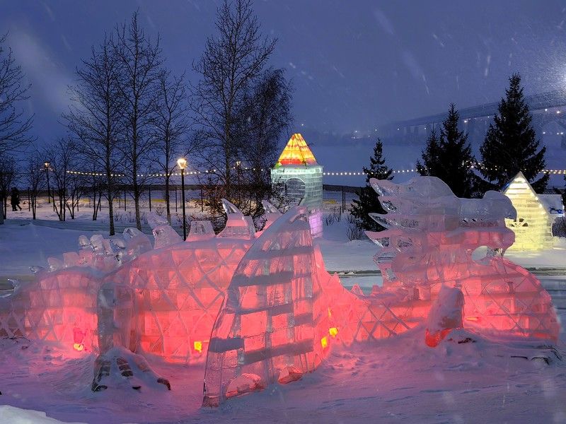 Дракон на набережной Оби фото превью