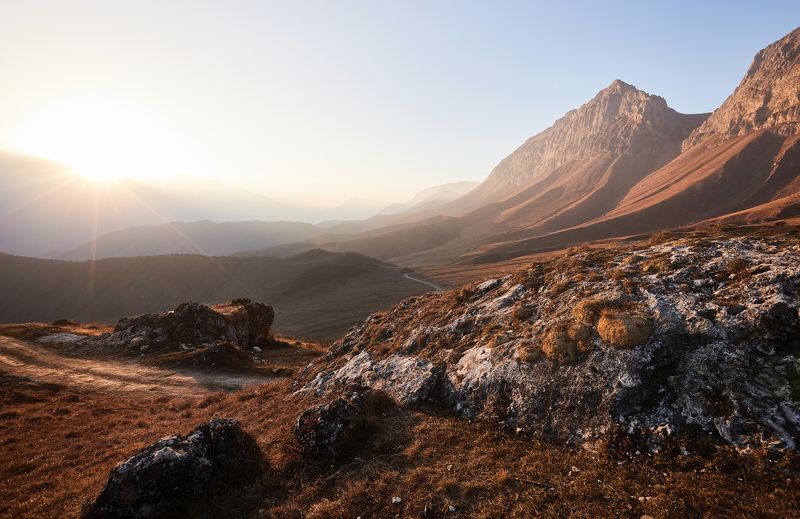 пейзаж, горы, природа, кавказ, ингушетия, закат, осень Ноябрьская Ингушетия фото превью