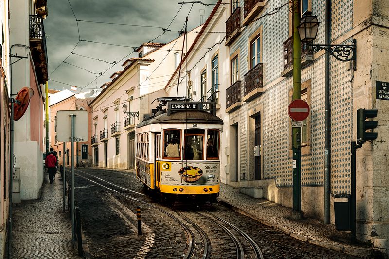 город, лиссабон, улица, трамвай, ноябрь, II фото превью