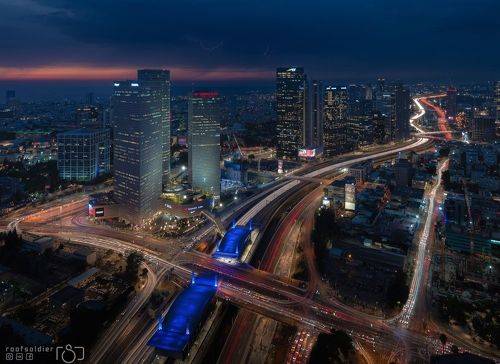 Tel Aviv during a thunderstorm
