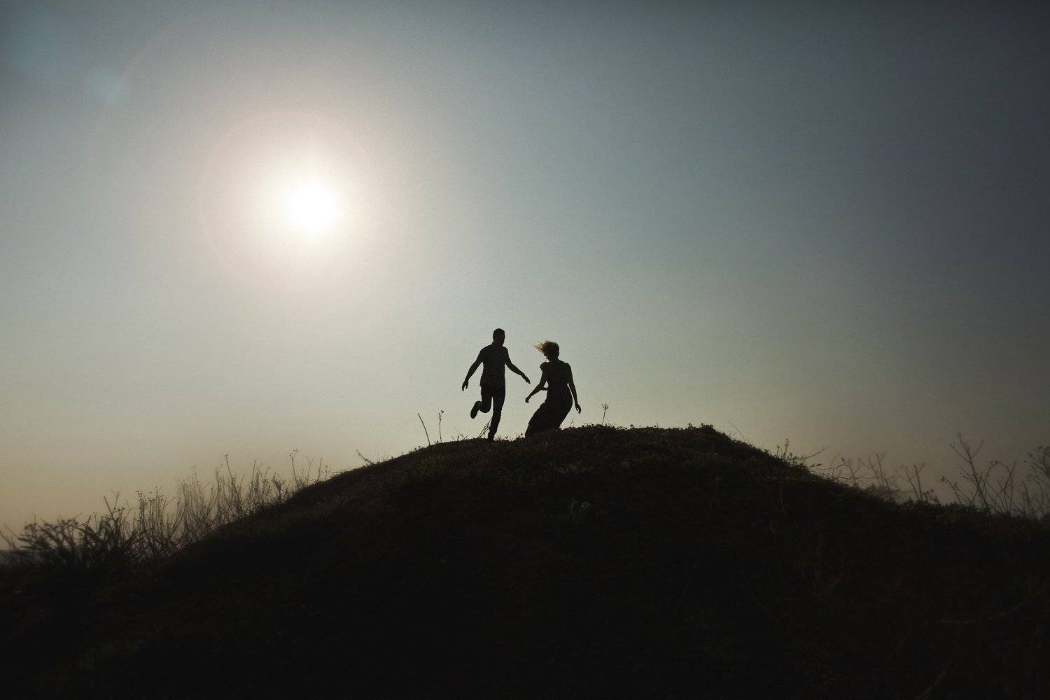 закат, силуэт, солнце, пара, Tanya Ilukhina