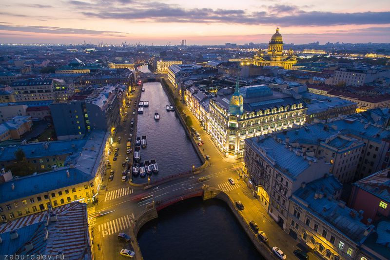 Ночной Петербург с квадрокоптера - 2 фото превью