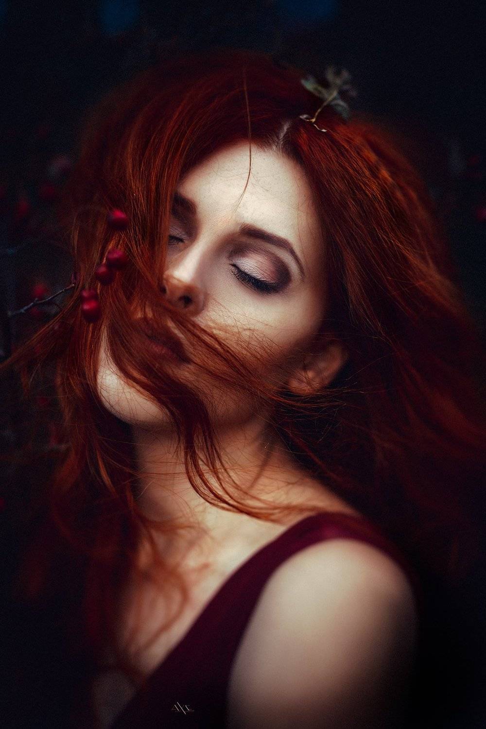 Autumn, Mood, Portrait, Red, Woman, Руслан Болгов (Axe)
