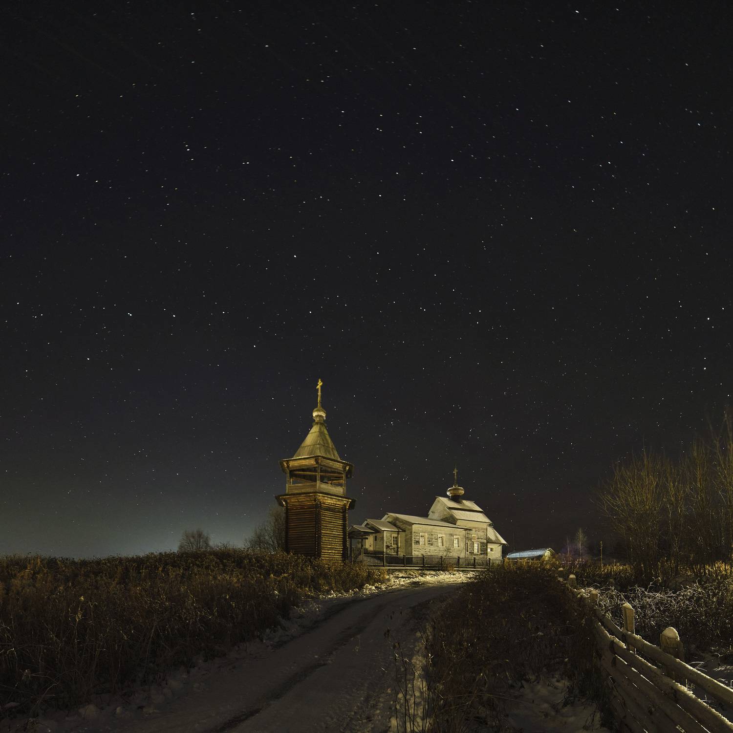 Пейзаж Мурманская область село Ковда церковь Николая Чудотворца, Пономарев Андрей