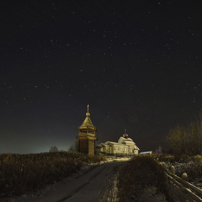 Пейзаж Мурманская область село Ковда церковь Николая Чудотворца Обитель фото превью