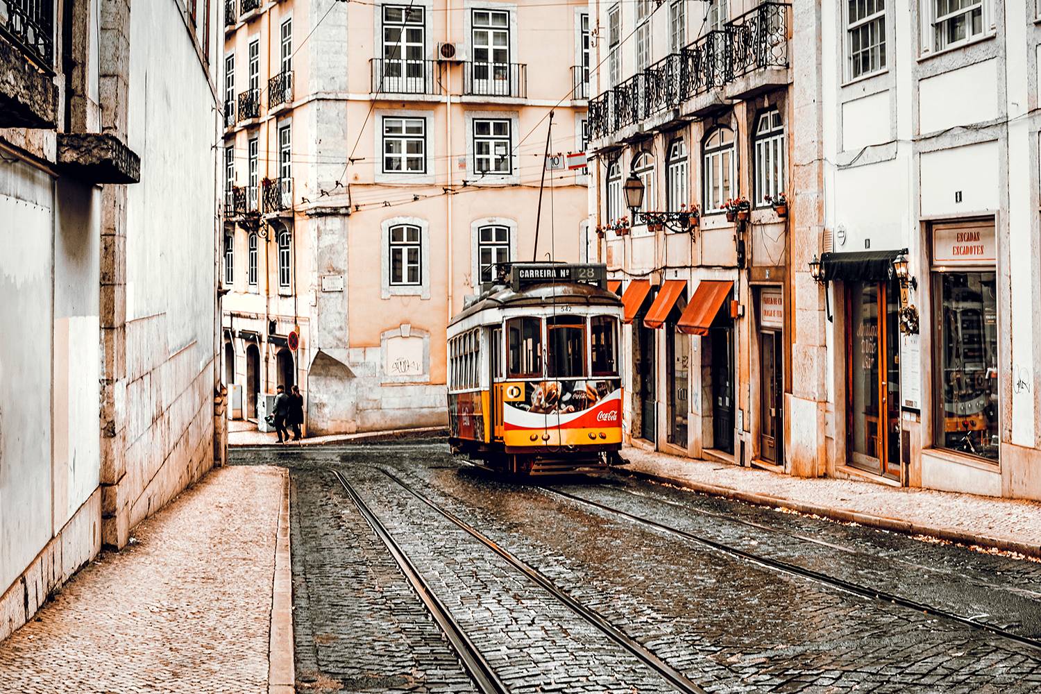 город, лиссабон, улица, трамвай, ноябрь, тротуар, Каленски Александър