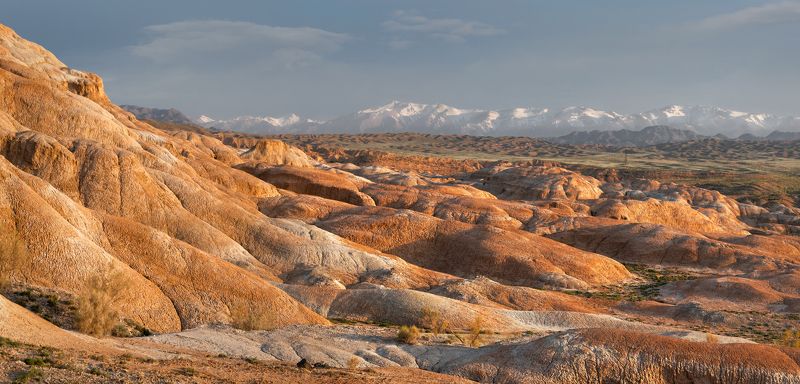 юго-восточный казахстан, северный тянь-шань, предгорья джунгарского алатау, тигровые горы, разноцветная глина, отложения Тигровые горы фото превью