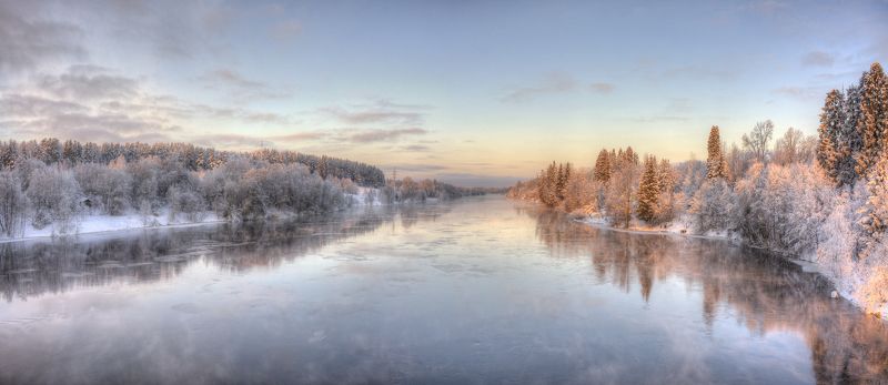 Морозный рассвет на Вуоксе фото превью