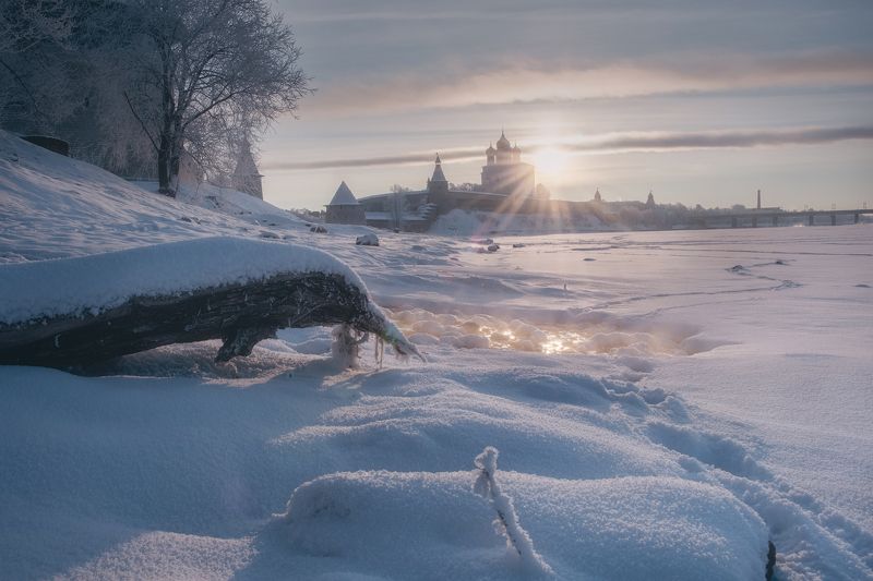 псков Зимнее утро. фото превью