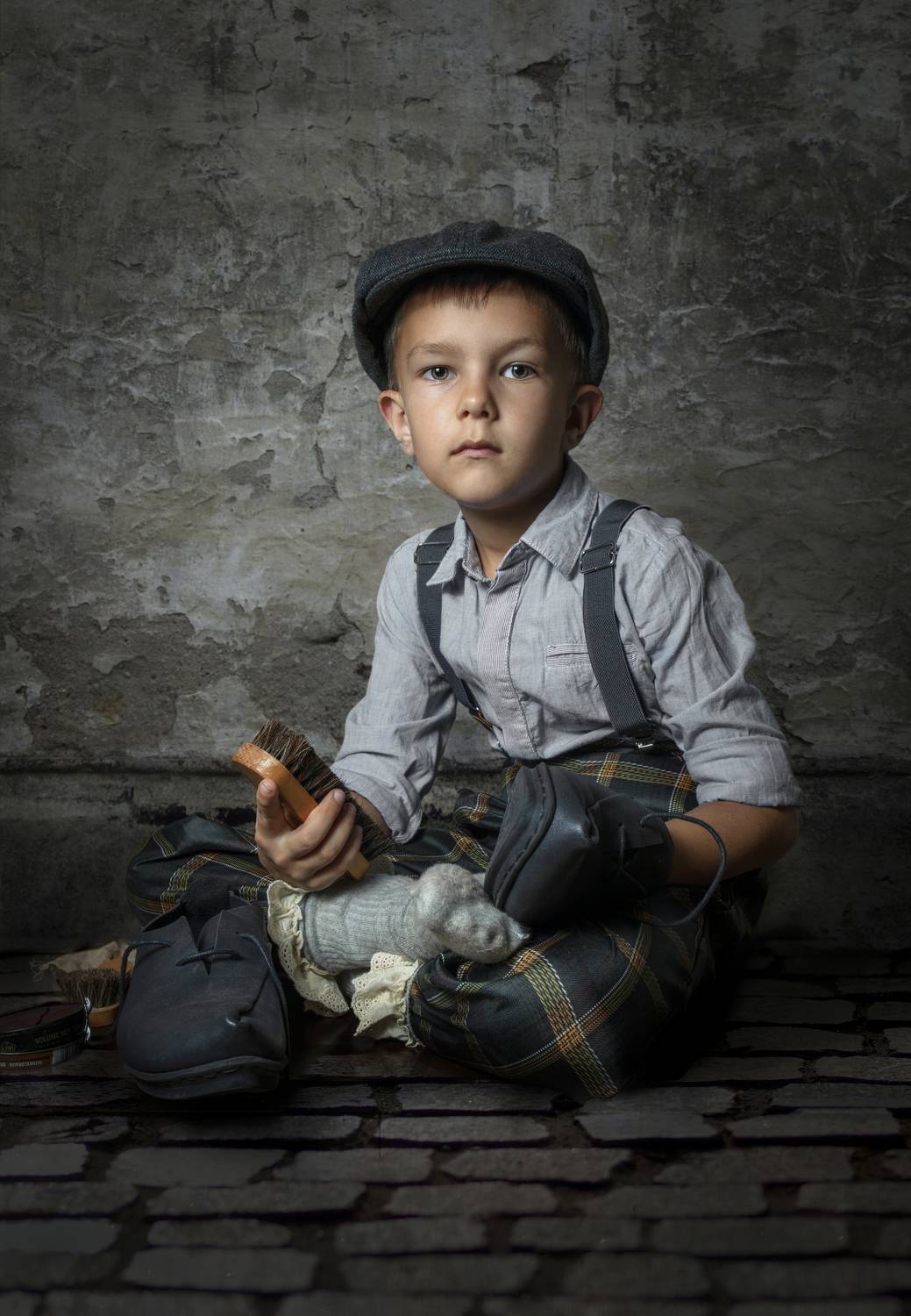 чистильщик обуви, обувь, вакса, мальчик, Горбачева Маментьева Татьяна