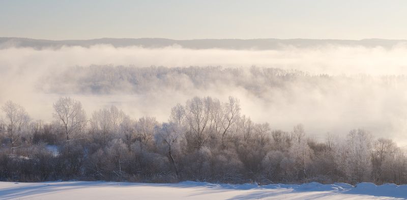 зима, мороз, туман, снег, деревья Начинался день... / The day began... фото превью