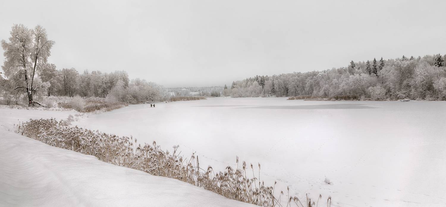 река, зима, лес, снег, иней, Сергей Аникин