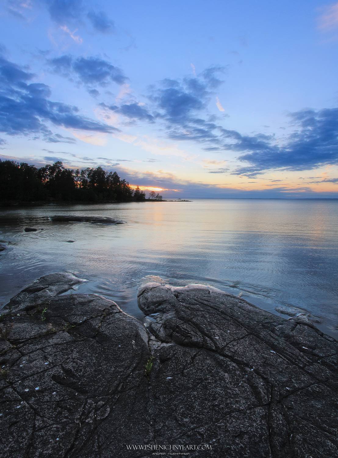 валаам, ладожское озеро, лето, камни, закат, небо, берег, Пшеничный Андрей