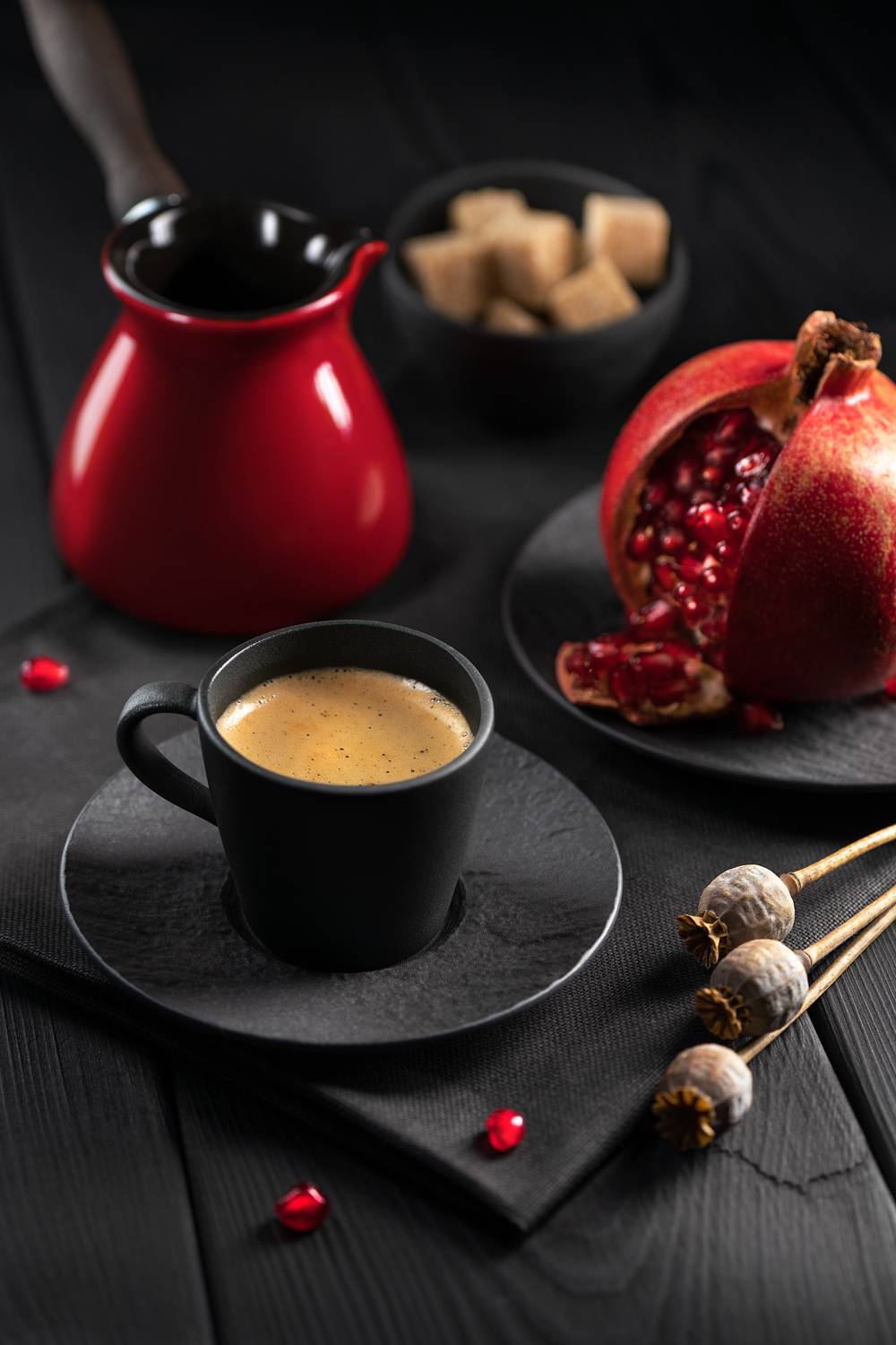 кофе, натюрморт, чашка, гранат, ЯR Ольга