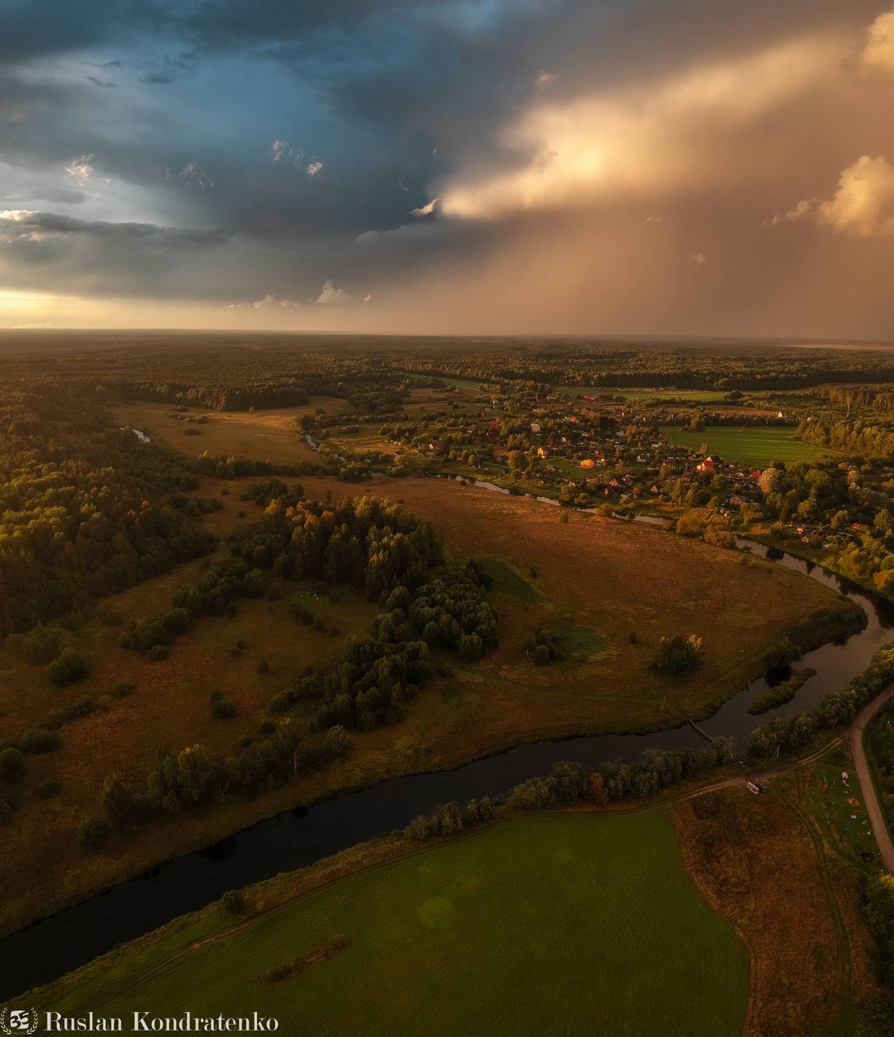 гроза, радуга, введенское, ленинградская область, тучи, облака, аэрофото, аэрофотография, Кондратенко Руслан
