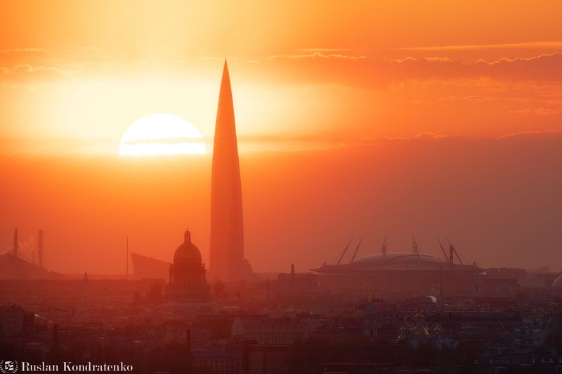 Лахта-Центр, Исаакиевский собор и Газпром арена фото превью