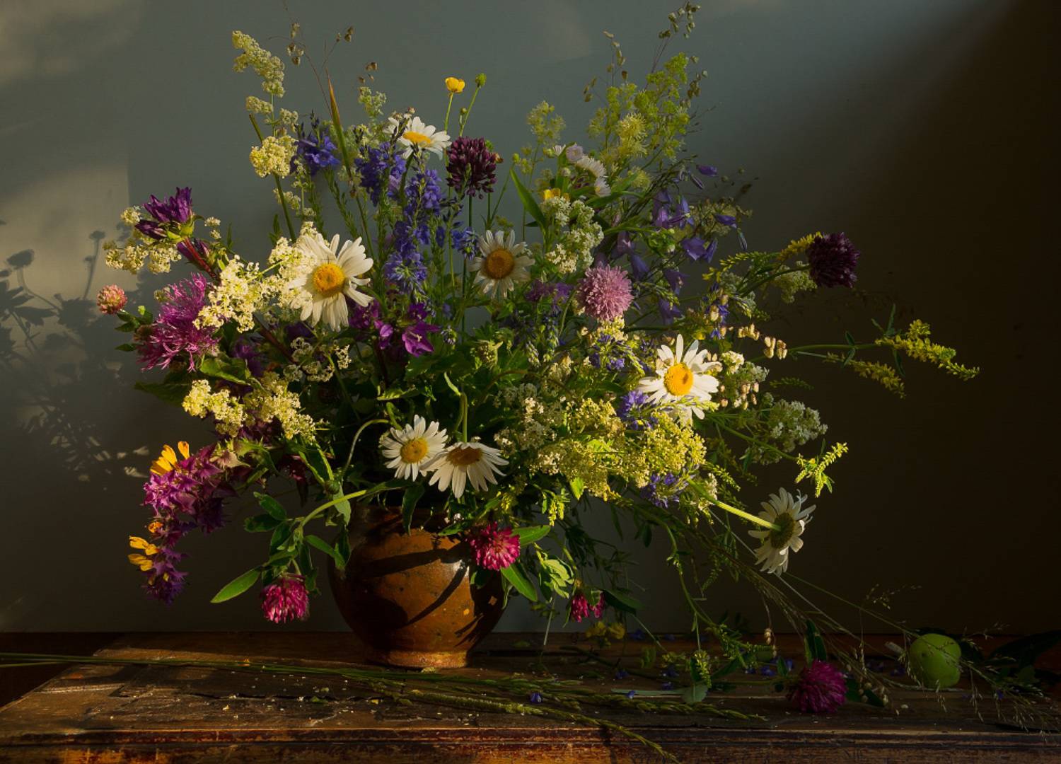 цветы, букет, ромашки, клевер, солнце, Колеснева Елена