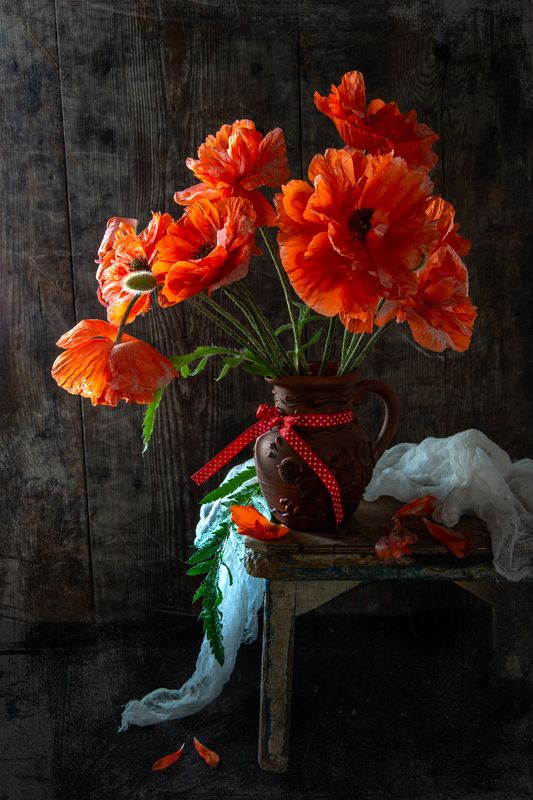 мак, натюрморт, красный, алый, весна Алое сердце фото превью