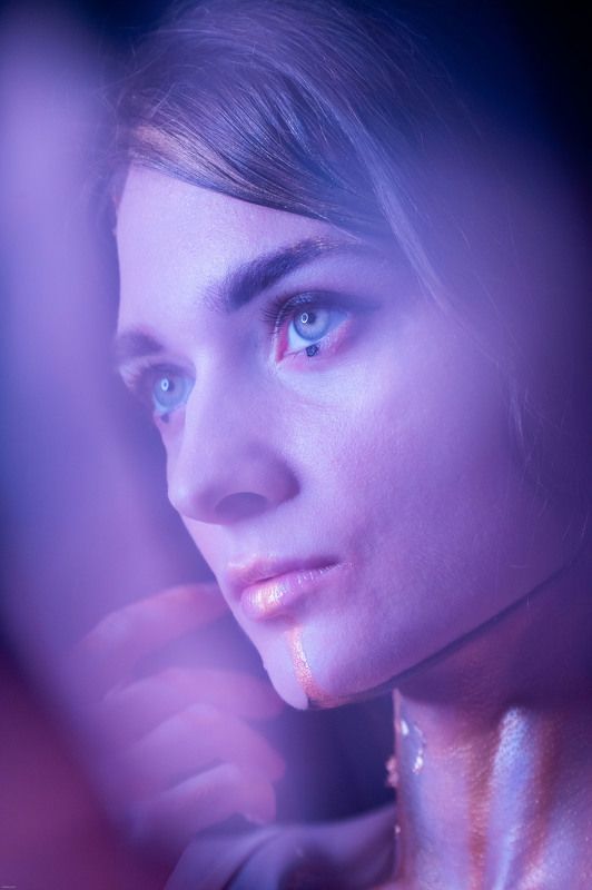 девушка, дымка, фиолетовый, фильтр violet фото превью