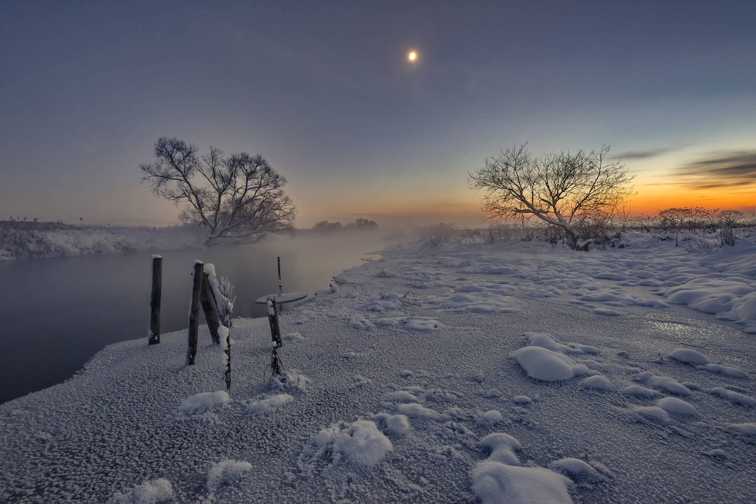зима, свислочь, мороз, ночь, Александр Гвоздь
