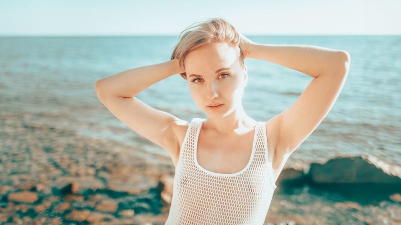 ню, портрет, topless, girl, portrait, artnu, transparent, summer, sea Elle фото превью