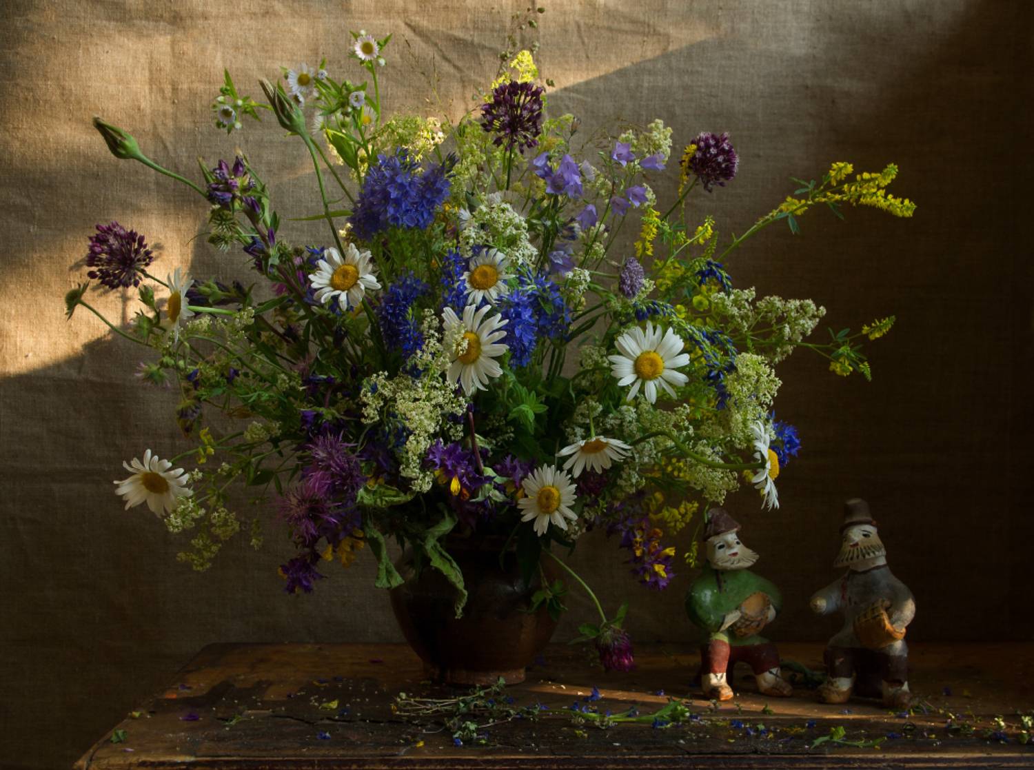 цветы, букет, ромашки, клевер, солнце, игрушка Каргопольская, Колеснева Елена