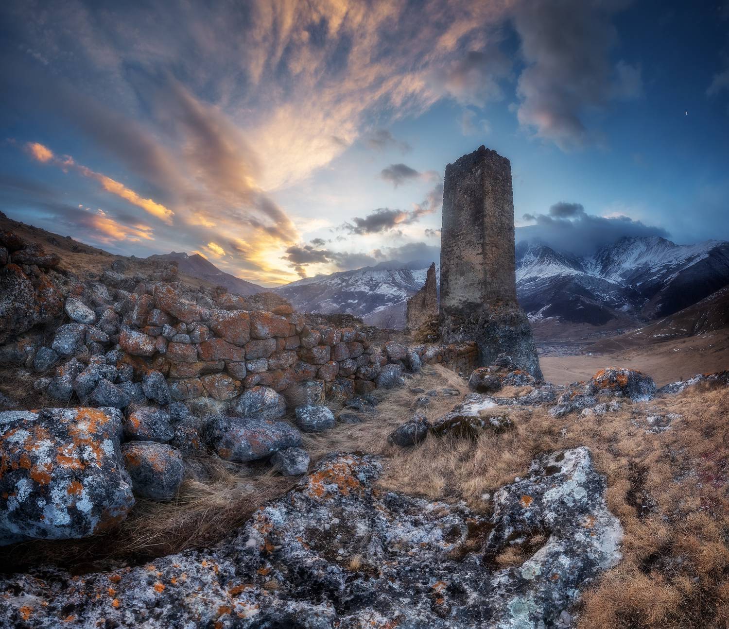 башни, северная осетия, кавказ, горы, рассвет, Марголин Алексей