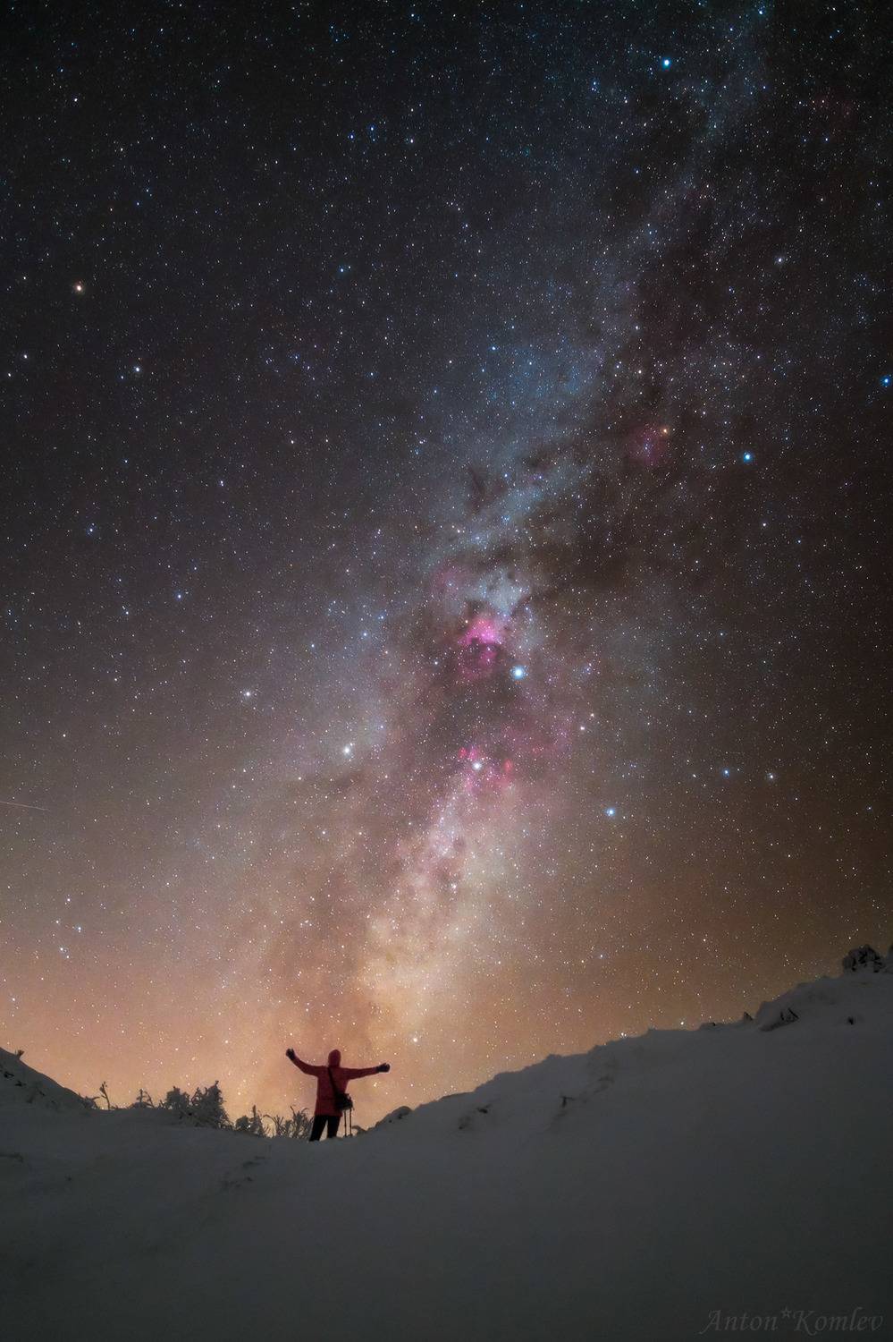 звезды, млечный путь, лебедь, туманность, космос, голец, приморье, зима, Комлев Антон