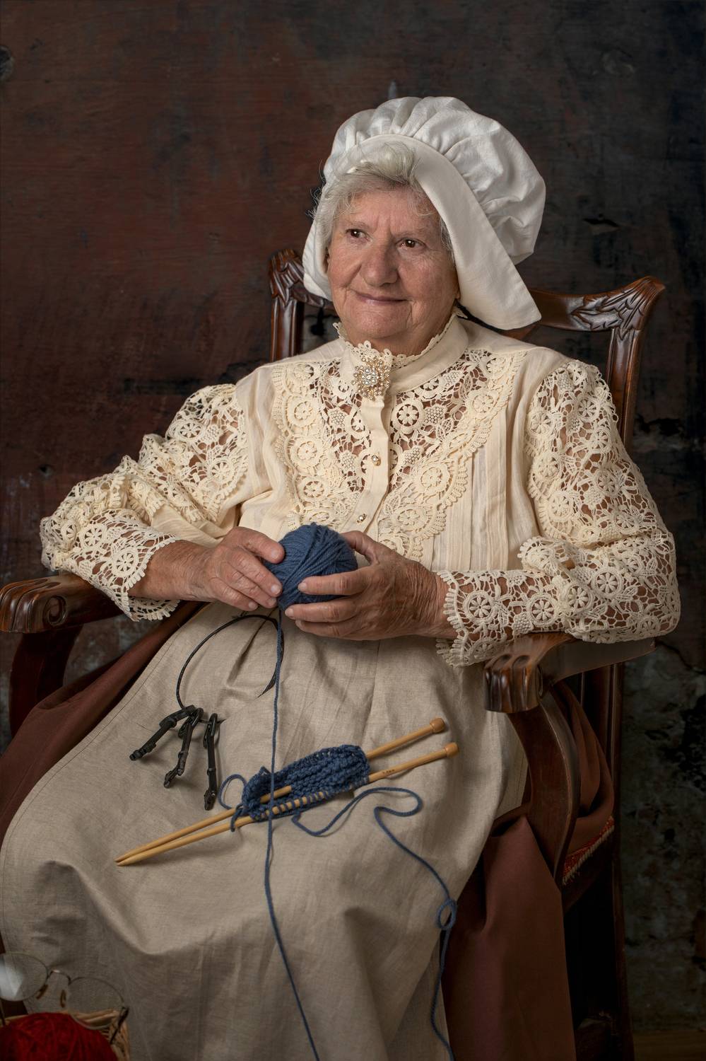 Женщина, нитки, чепец, вязание, ренессанс., Горбачева Маментьева Татьяна