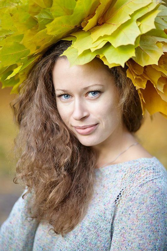 Девушка Осень Портрет Осень фото превью