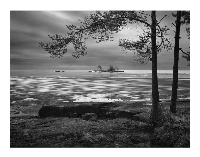 Карелия, Онего, Пейзаж, Пленка, Средний формат Ледоход фото превью