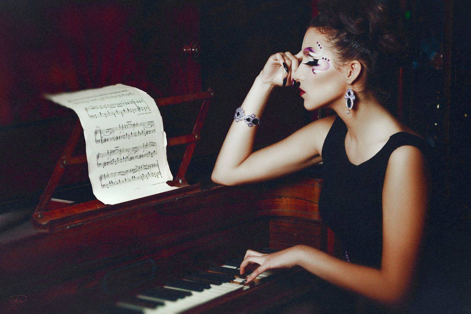 Inspiration, Piano, Portrait, Woman, Руслан Болгов (Axe)