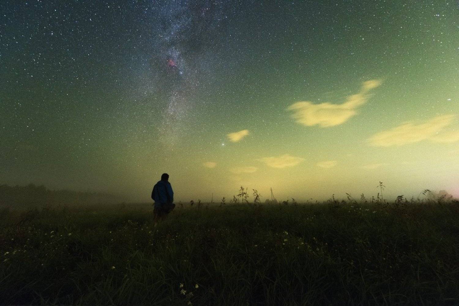 Подмосковье, млечный путь, ночь, космос, туман, Борис Богданов