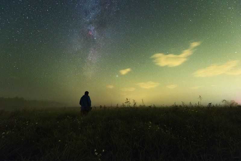 Подмосковье, млечный путь, ночь, космос, туман Дыхание тишины... фото превью
