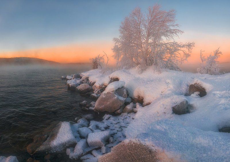 заполярье, имандра, кольский полуостров, мурманская область Молочная губа. Зимнее очарование. фото превью
