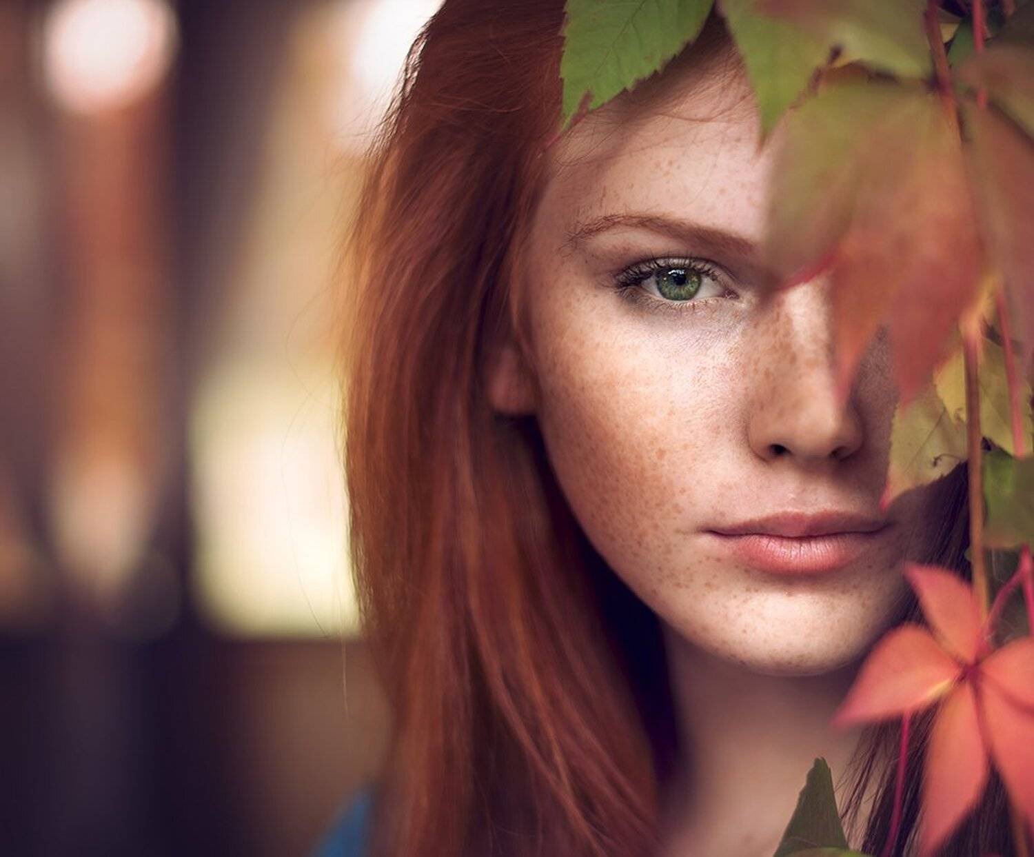portrait , girl , red hair , mood , autumn ,портрет , женщина , осень , тень , светь ,зеление глаза , Таня  Маркова