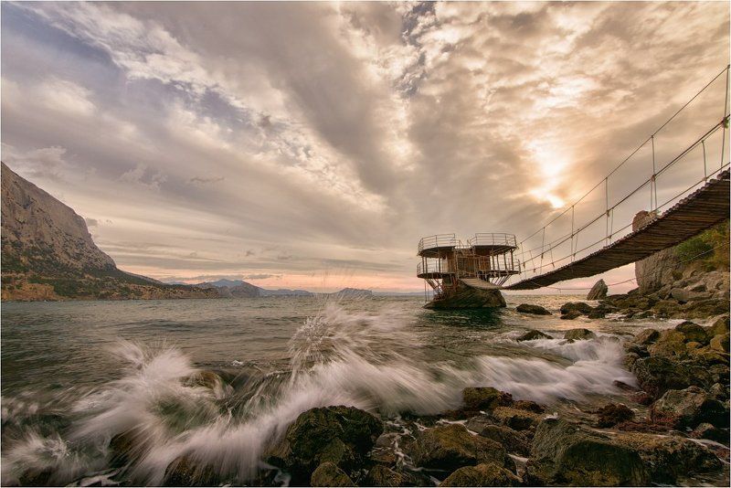 крым, новый свет, море, небо, облака, рассвет, утро,октябрь Крым. Новый Свет. фото превью