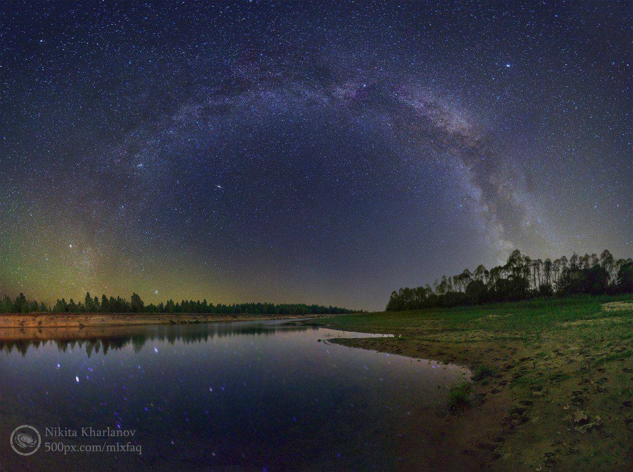 	арка,	звездное небо, млечный путь,	под,	путь, река,	астрофото,	звездами, астрофотография,	Млечный, звездная ночь,	река ночью, Харланов Никита