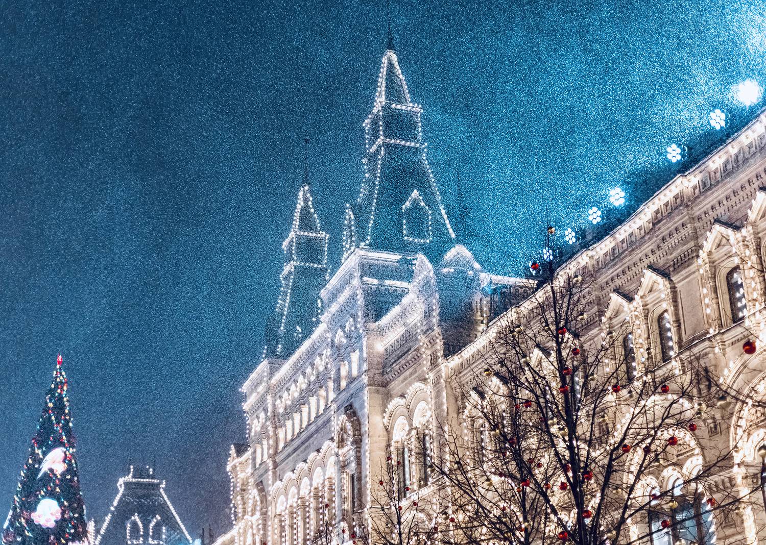 москва, вечер, зима, снег, гум, ночь, снегопад, стрит, здание, архитектура, холод, свет, moscow, evening, winter, snow, hum, night, snowfall, street, building, architecture, cold, light, Сергеев Кирилл