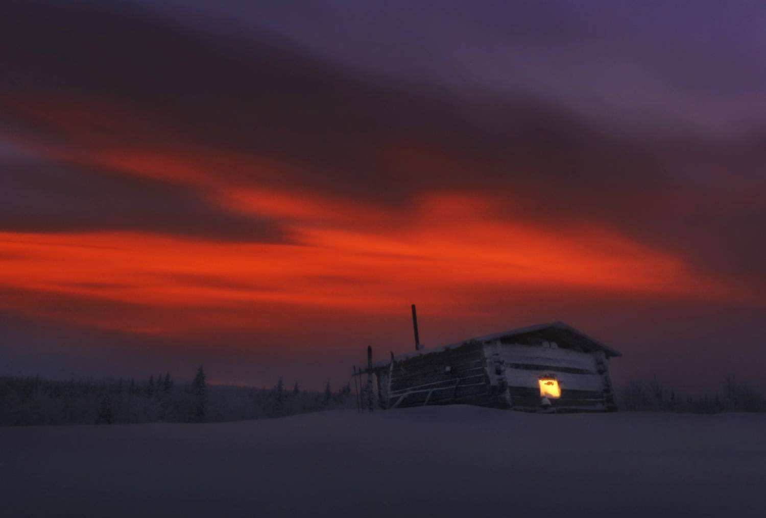 природа, урал, зима, гух, рассвет, лямпа, изба бахтияровых, Sergey Makurin