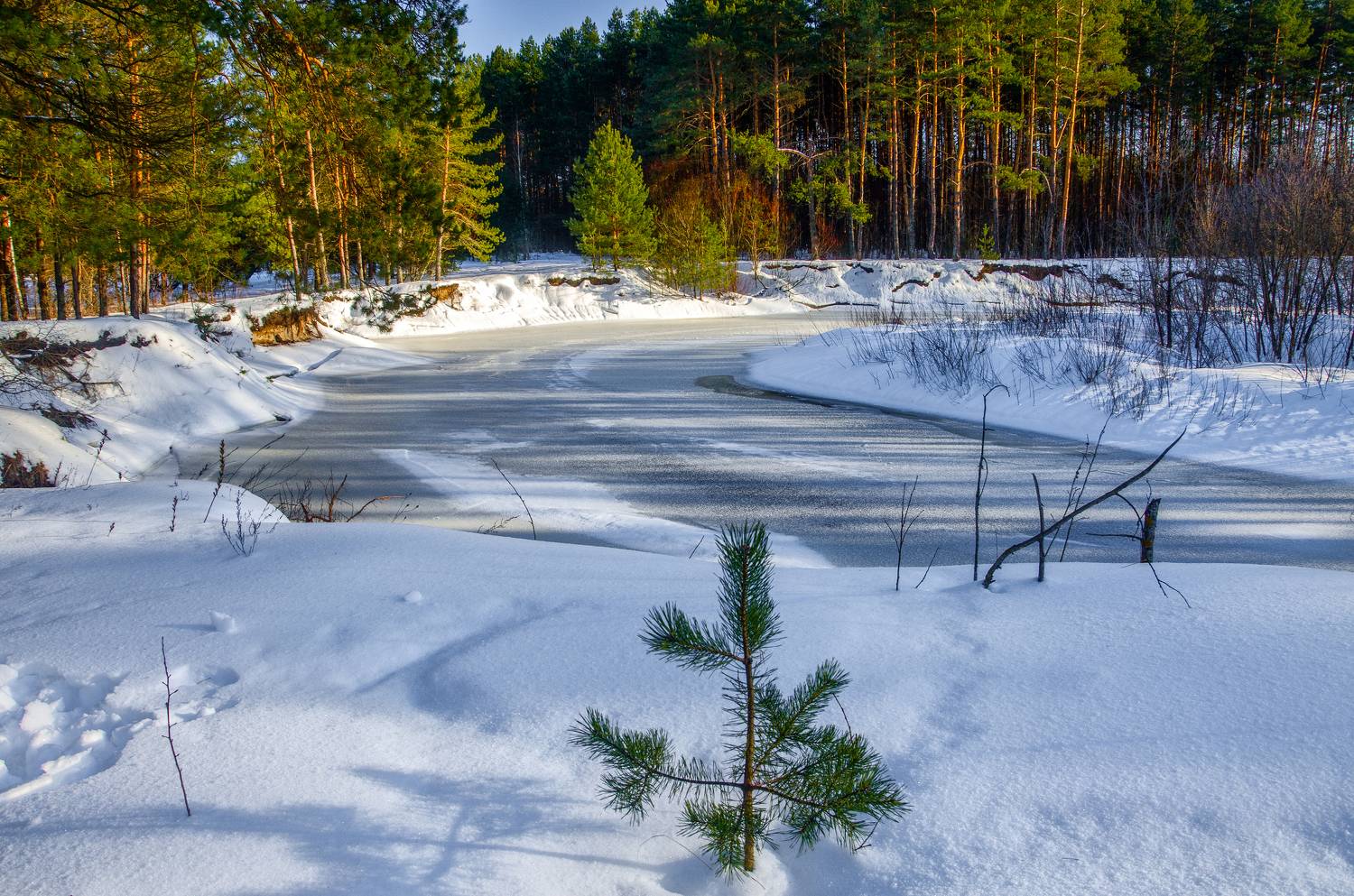 вечер пейзаж путешествия зима, Александр Березуцкий
