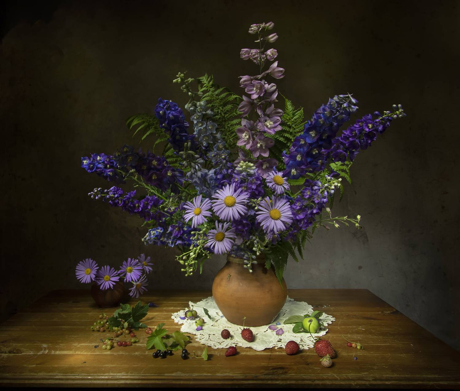 натюрморт, лето, букет, дельфиниум, ромашки, Феденкова Татьяна