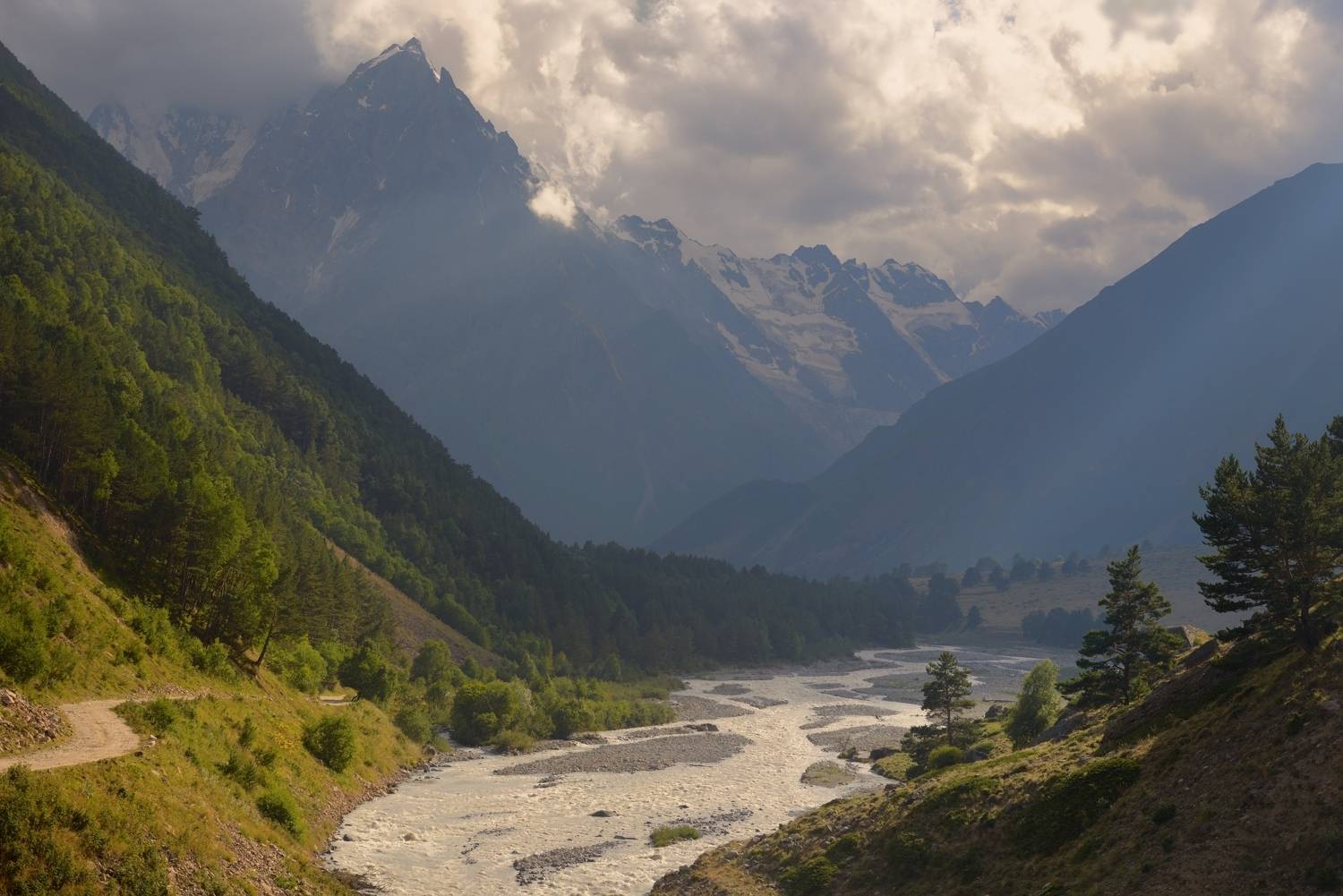 горы осень кавказ река, Александр Жарников