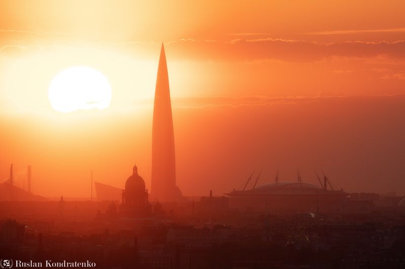 Лахта-Центр, Исаакиевский собор и Газпром арена фото превью
