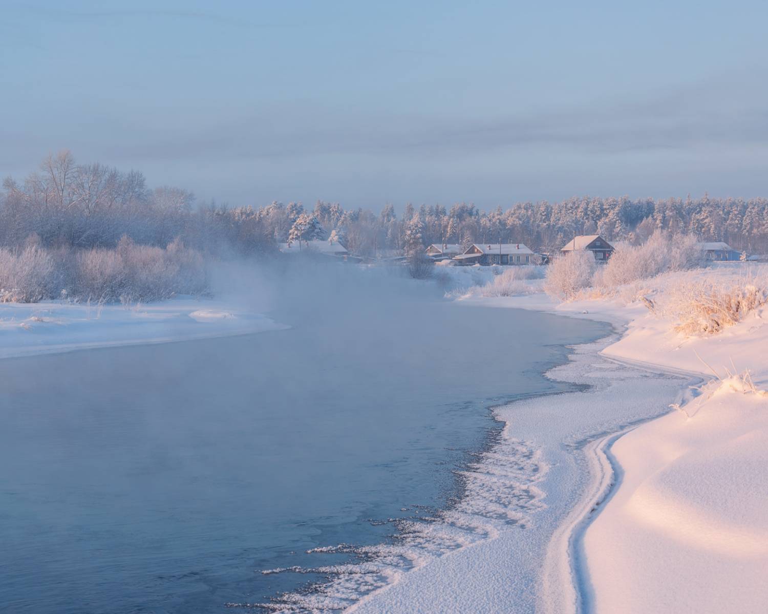зима вечер река белая холуница, Архипкин Александр