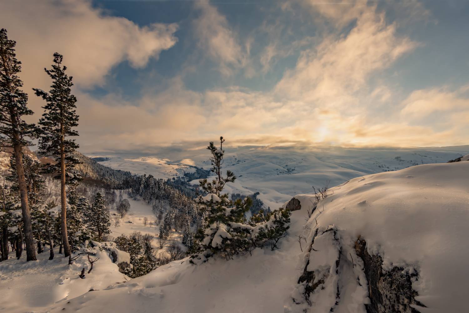 закат снег горы , Anatoly